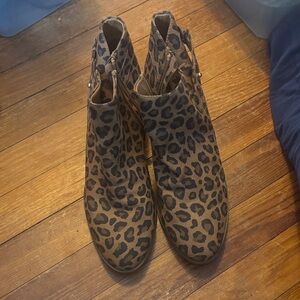 Old Navy Brown Leopard Print Ankle Boots